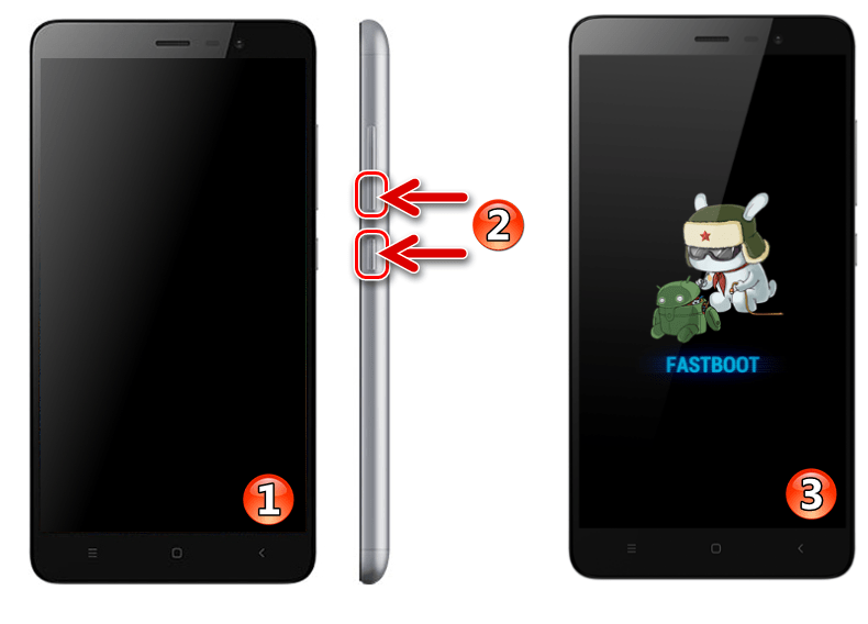 Xiaomi Redmi Note 3 МТК переключение смартфона в режим FASTBOOT