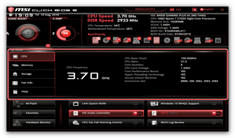 Msi click bios настройка оперативной памяти