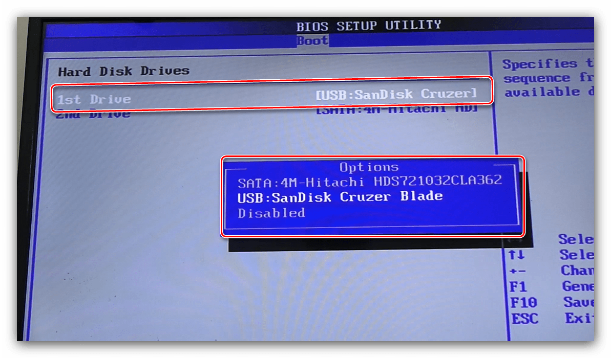 Установка диска в качестве основного носителя в AMI BIOS