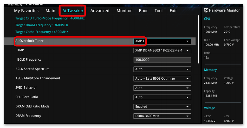 Как выставить частоту оперативной памяти в БИОСе-02