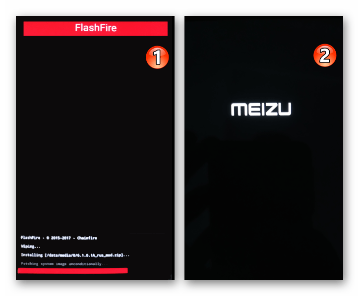 Meizu MX4 процесс установки прошивки в аппарат через приложение FlashFire
