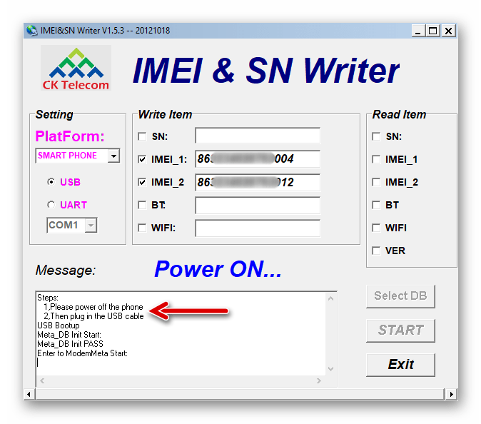 Lenovo A850 IMEI&SN Writer подключение девайса к программе для прошивки IMEI