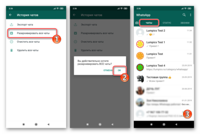 Очистить чат в whatsapp что это значит