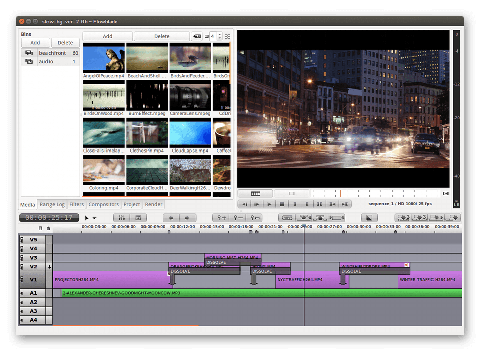 Использование программы Flowblade Movie Editor для редактирования видео в Linux