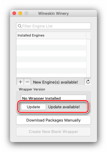 Обновление среды Wineskin для её использования в macOS