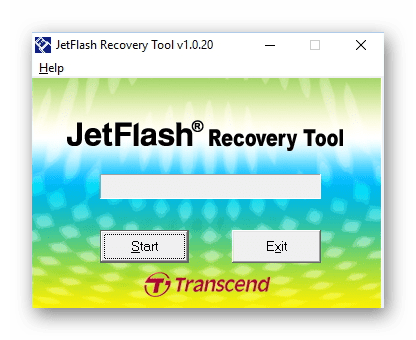Интерфейс программы JetFlash Recovery Tool