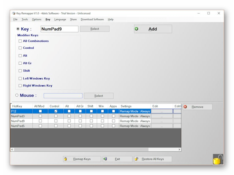 Использование программы Key Remapper для переназначения клавиш на клавиатуре