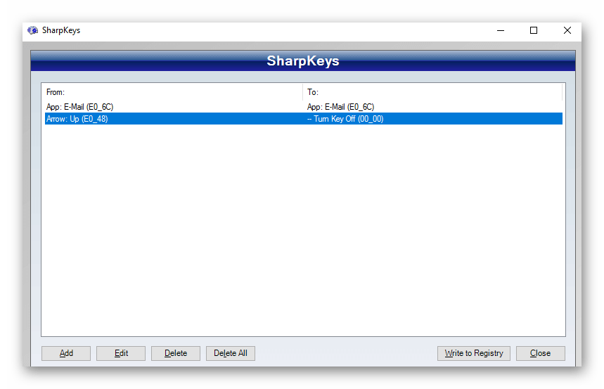 Использование программы SharpKeys для переназначения клавиш на клавиатуре