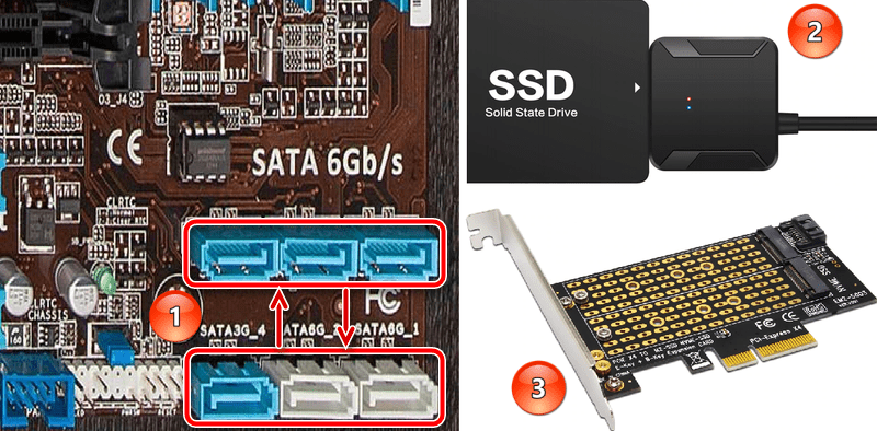 Смена разъёма при проблемах с инициализацией SSD