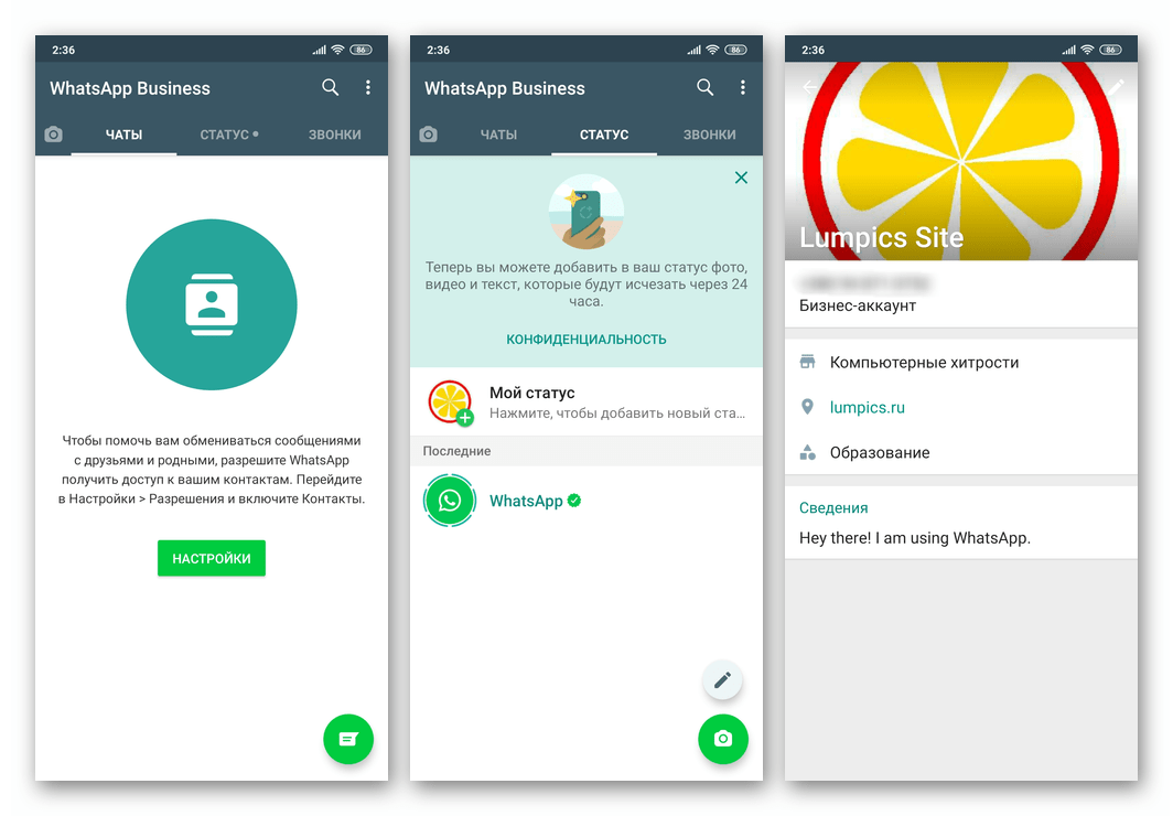 WhatsApp Business для Android создание бизнес-аккаунта в мессенджере завершено