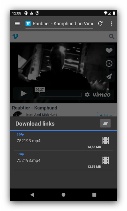 Загрузка видео в менеджере закачек для Android IDM – Download Manager Plus