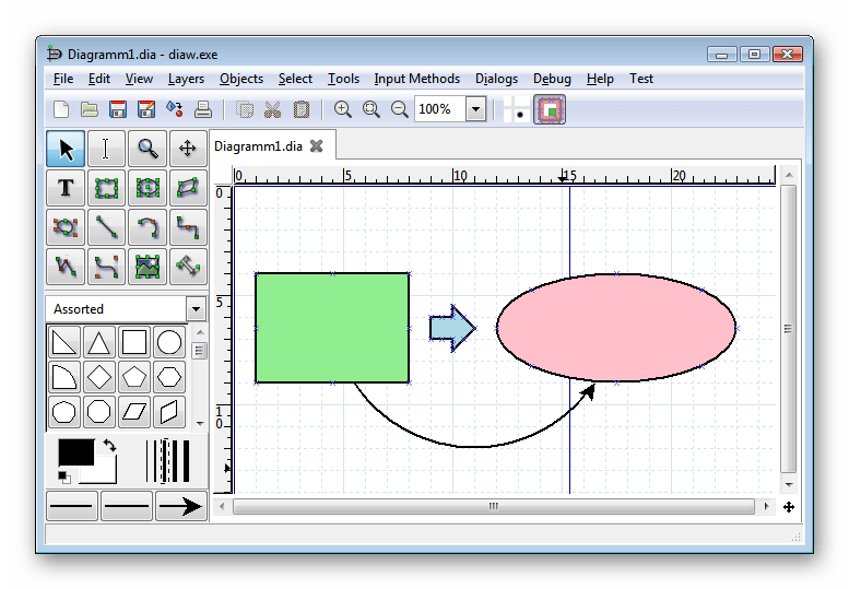 Использование программы Dia Diagram Editor для создания графиков