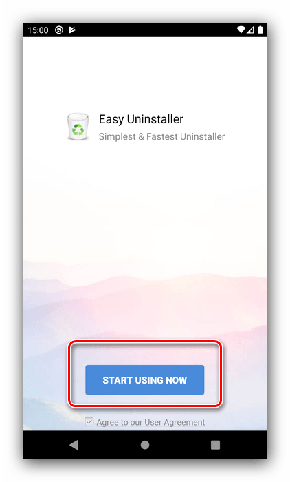 Начать использование программы для удаления Алисы с телефона Android посредством приложения Easy Uninstaller