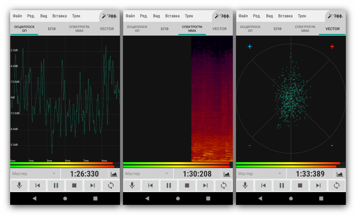 Графическое отображение информации о треке в аудиоредакторе для Android WaveEditor