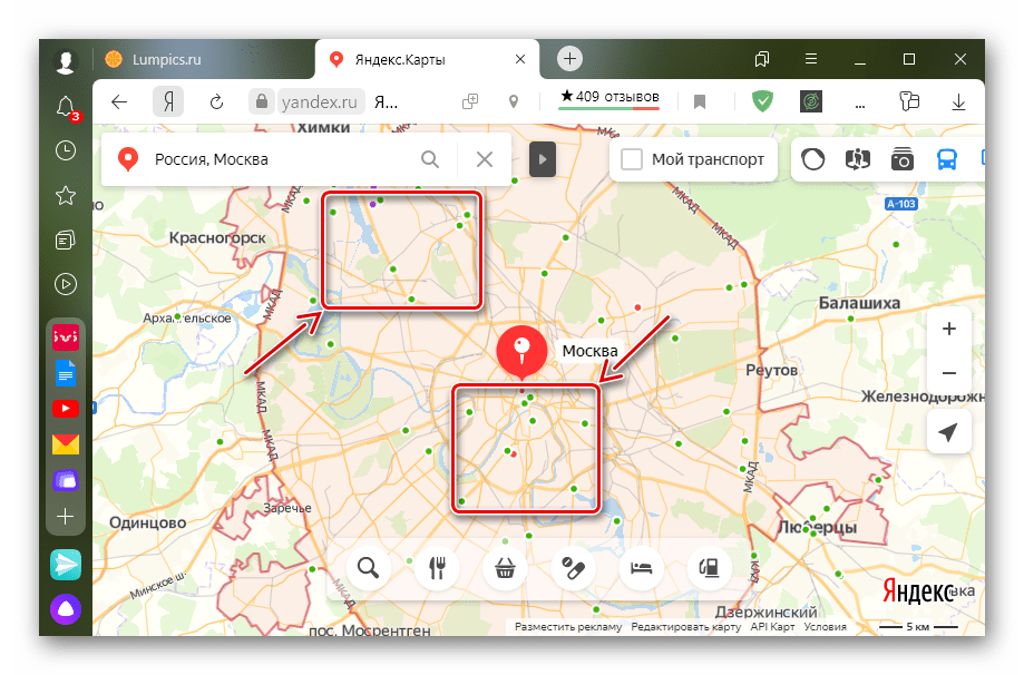 Отображения маркеров движущегося транспорта на Яндекс Картах