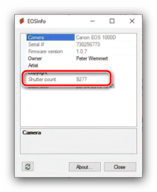 Как проверить пробег фотоаппарата canon 600d без компьютера