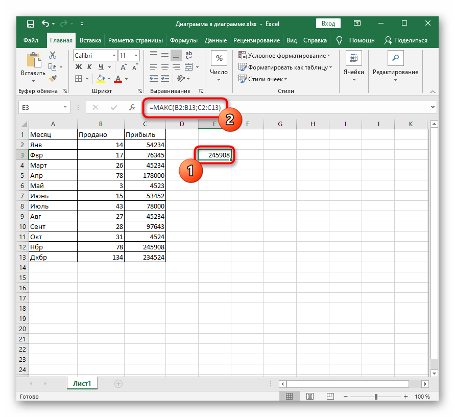 Успешное выполнение операции по быстрой вставке функций в Excel