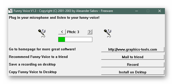 Использование программы Funny Voice для изменения голоса в Discord