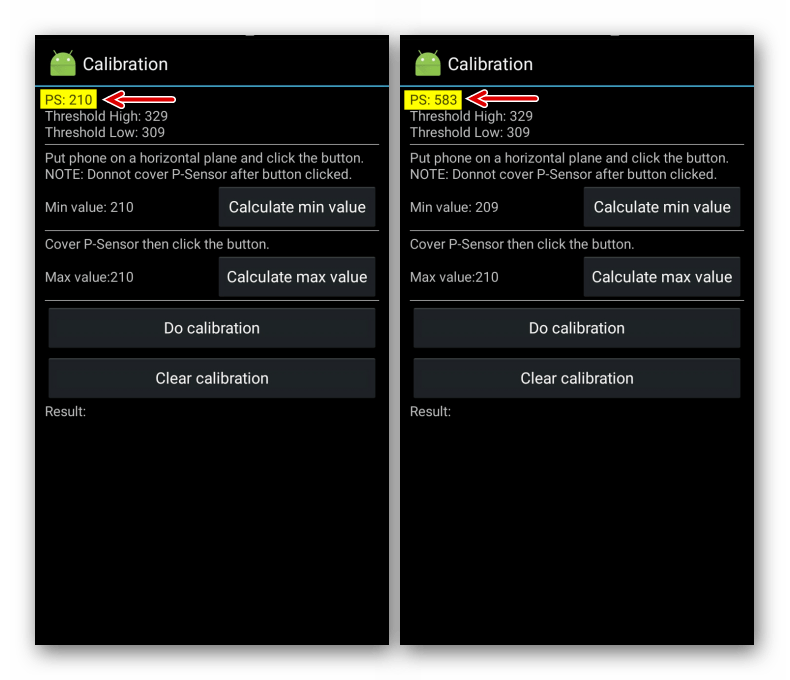 Проверка датчика приближения в инженерном меню на Android