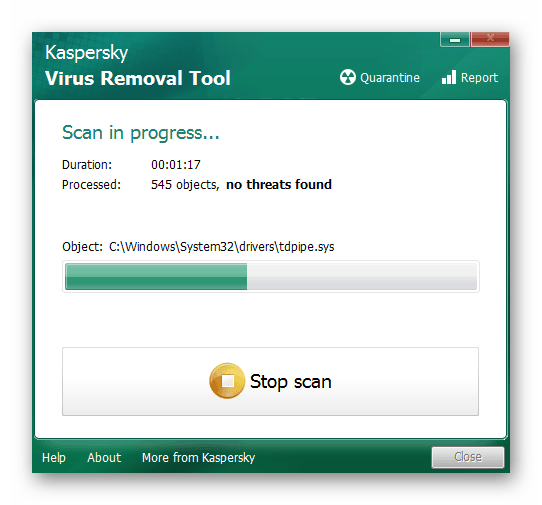 Проверка компьютера на наличие вирусов для переименования папки Пользователи в Windows 7