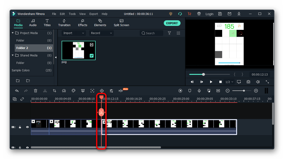 Регулировка инструмента редактирования для обрезки видео на компьютере через Wondershare Filmora