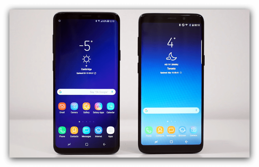 Сравнить внешний вид устройств для проверка на оригинальность телефона Samsung