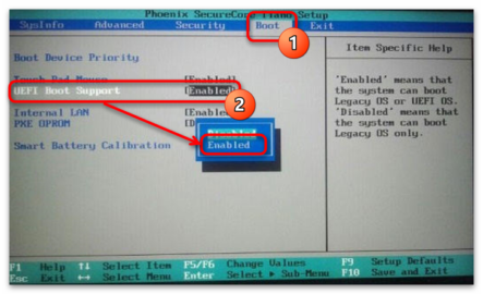 Как включить uefi в биосе