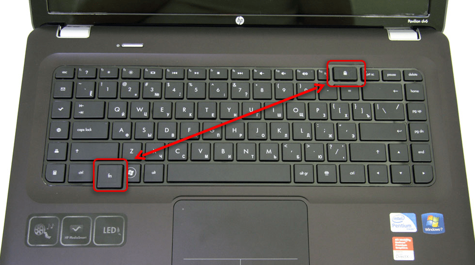 как разблокировать клавиатуру на ноутбуке hp-01