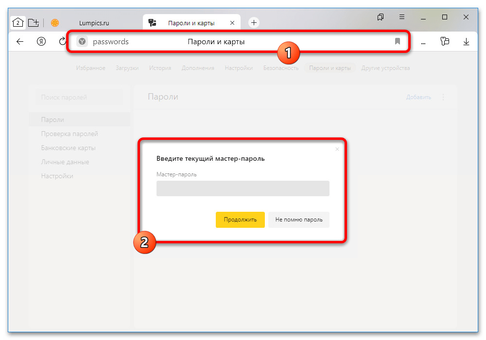 Как отключить мастер-пароль в Яндекс Браузере_003