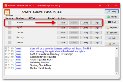 Как открыть php файл в браузере через apache