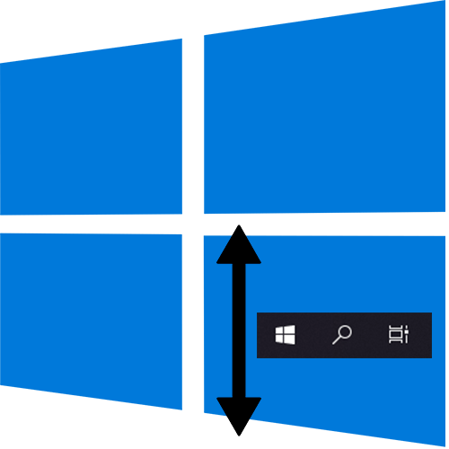 Увеличение панели задач в Windows 10