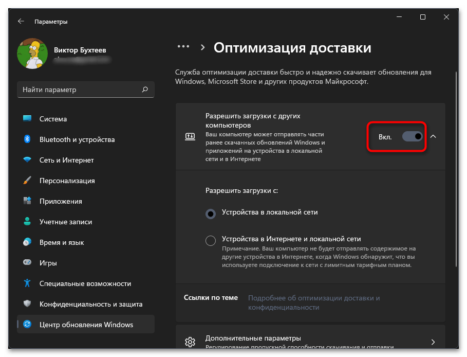 Оптимизация доставки грузит интернет в Windows 11-04