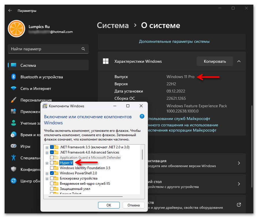 Нет Hyper-V в компонентах Windows 11 02