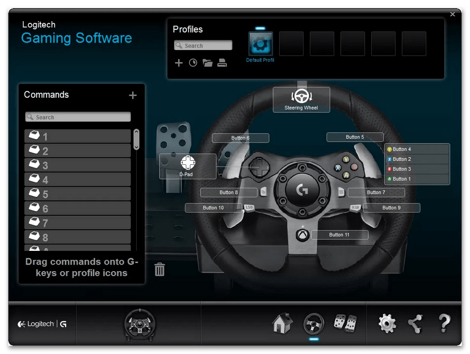 Программа для управления устройствами. Logitech Profiler g29. Logitech Profiler 5.10. Как настроить руль Logitech g29. Кнопки на логитеч g29.