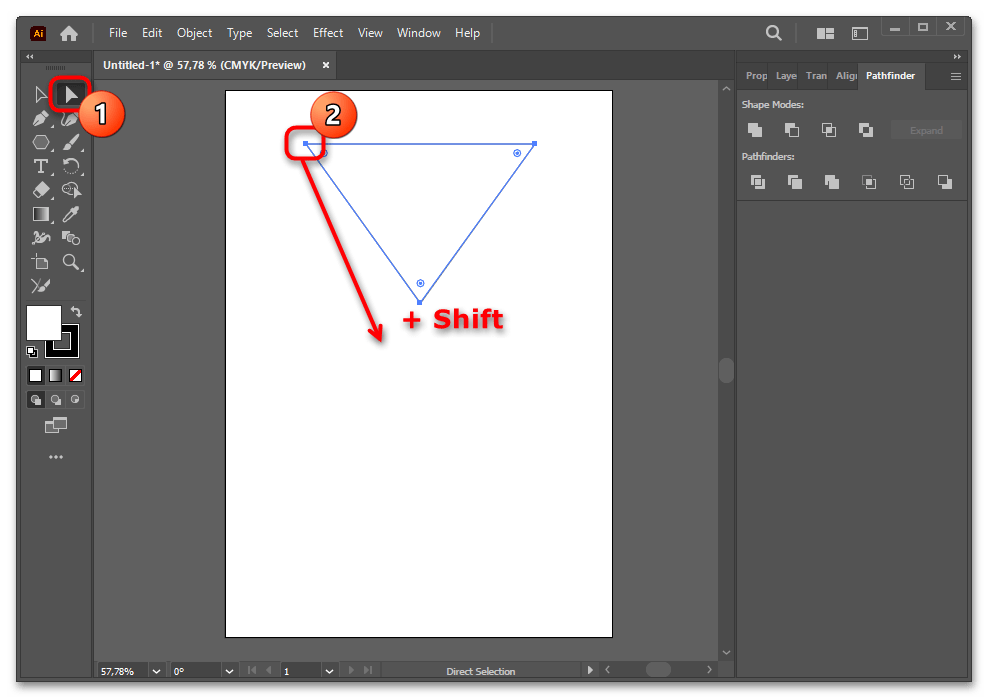 Как сделать треугольник в Иллюстраторе-034