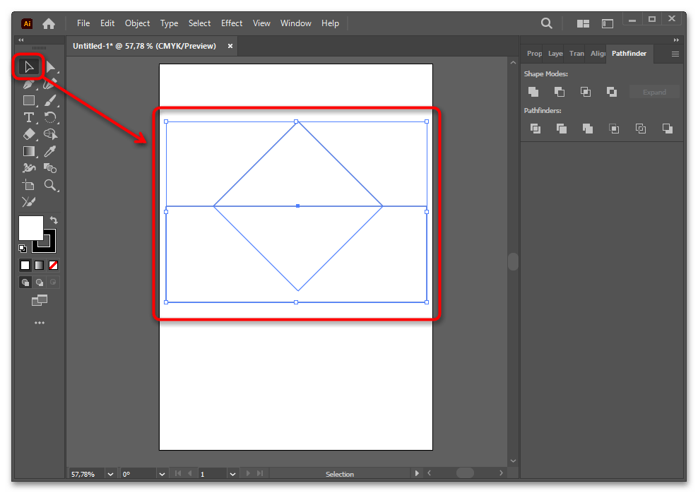 Как сделать треугольник в Иллюстраторе-039