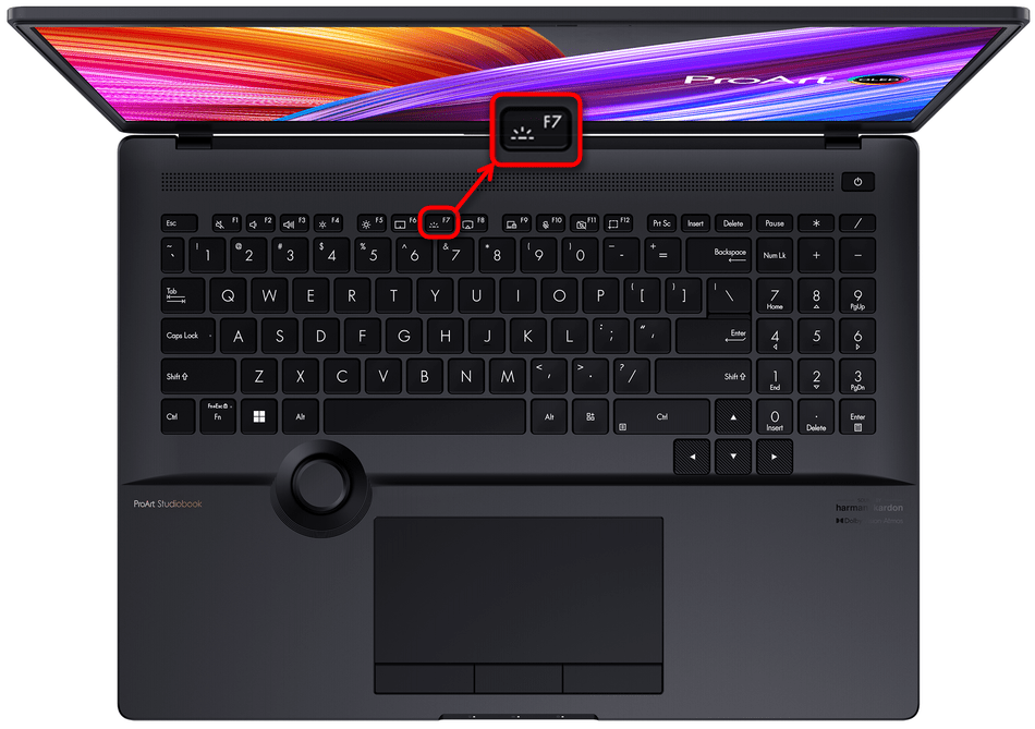 Как отключить подсветку клавиатуры на ноутбуке ASUS-02