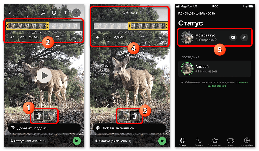 Как загрузить длинное видео в статус в Ватсапе_006