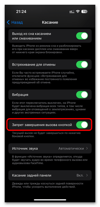 Не гаснет экран iPhone при разговоре-05