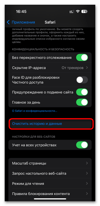 Как очистить историю на айфоне-06