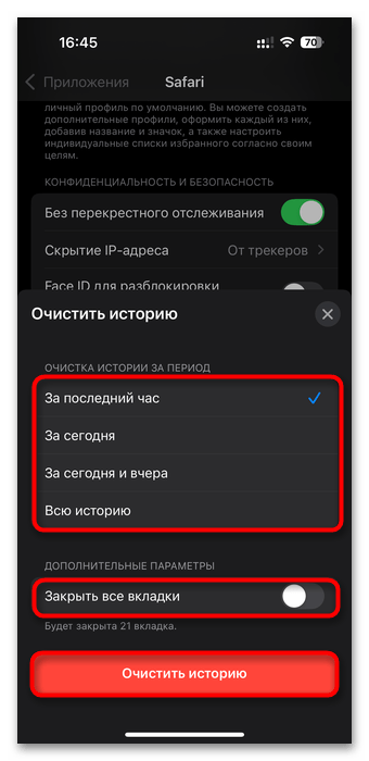 Как очистить историю на айфоне-07