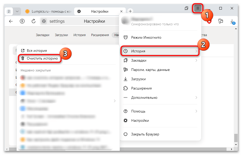 как очистить историю запросов в яндекс браузере-04