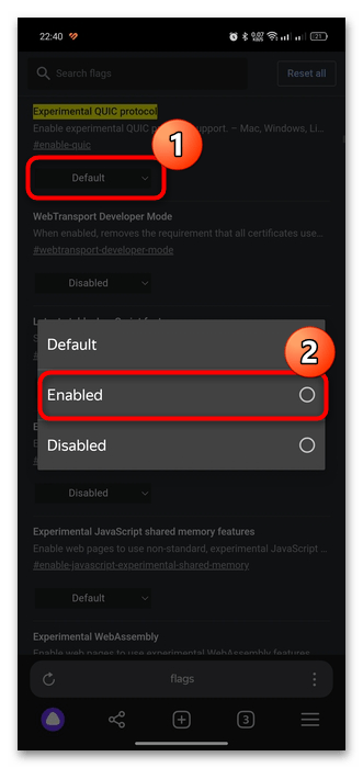как включить протокол quic в яндекс браузере-06