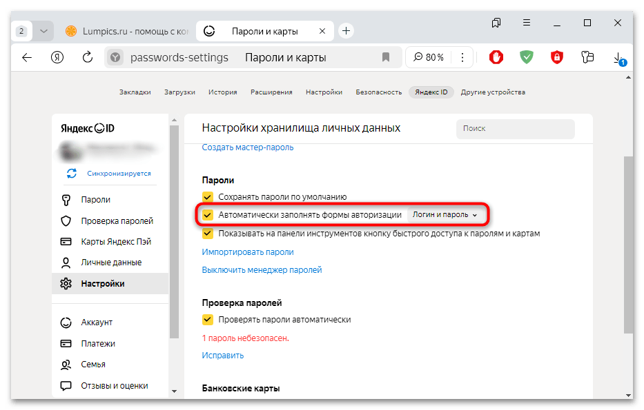 не сохраняются пароли и логины в яндекс браузере-05