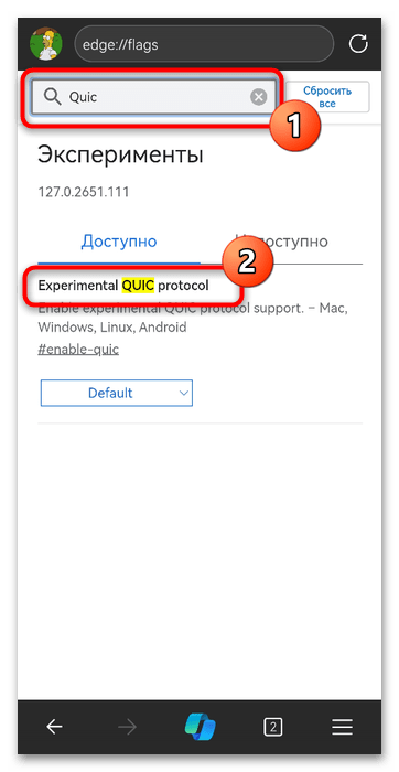 Как включить протокол QUIC в Edge-015