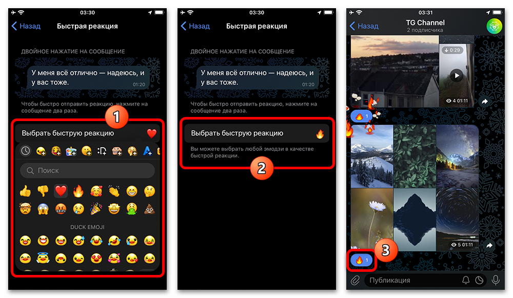 Как изменить реакции в Телеграм_016