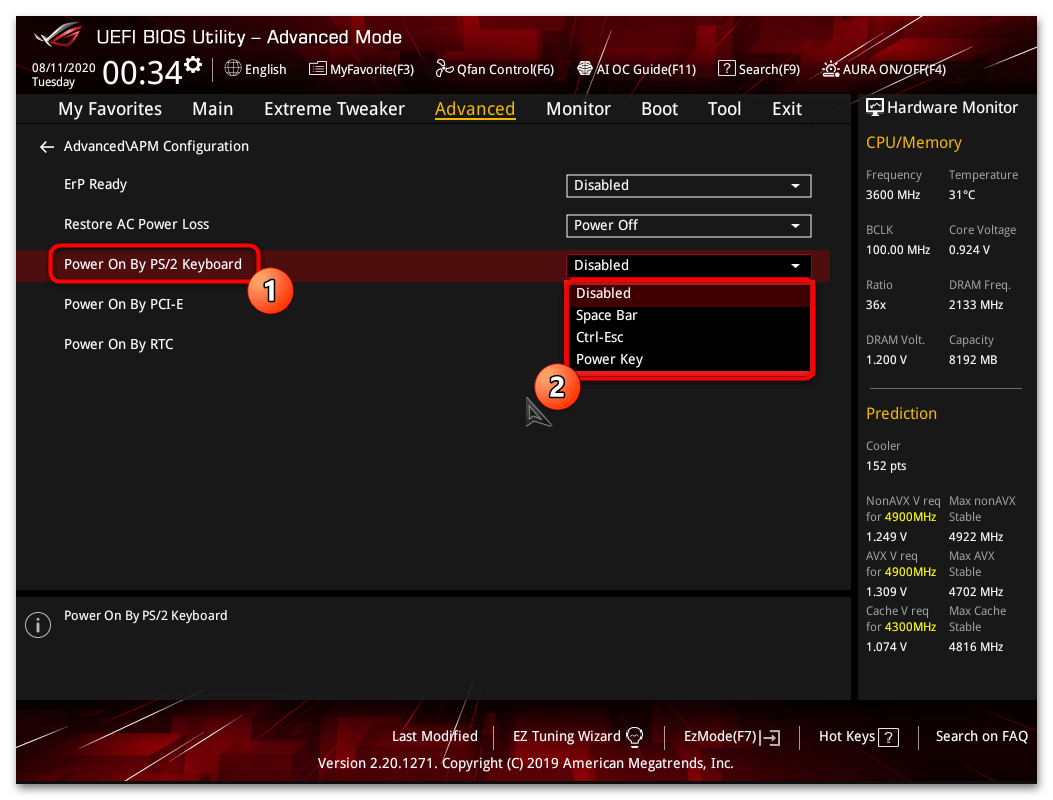Как включить компьютер с помощью клавиатуры-03