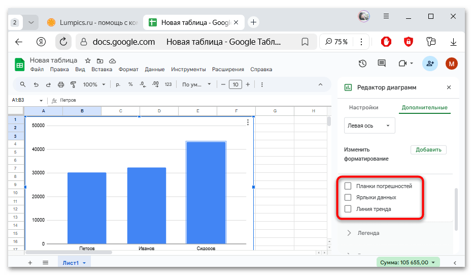 как сделать диаграмму в гугл таблицах-10