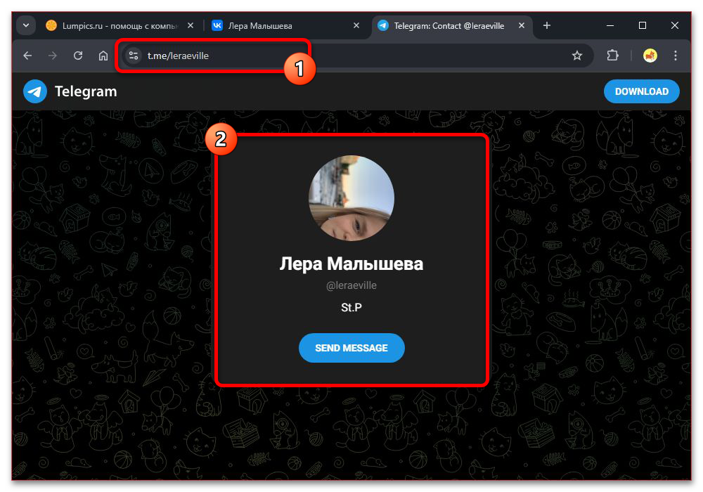 Как найти телеграм человека по ВК_008